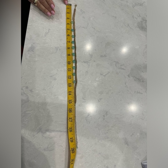 Apatite Gemstone Necklace on Five Gold Filled Chains.  Delicate look. - Picture 10 of 10